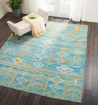 Nourison Madera MAD05 Sky Blue Area Rug Room Scene 2