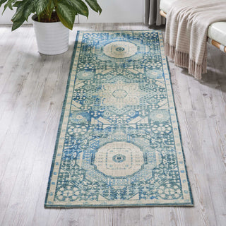 Nourison Madera MAD03 Teal Area Rug Room Image