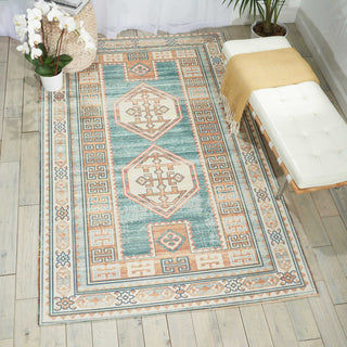 Nourison Madera MAD04 Teal Green Area Rug Room Image