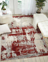 Nourison Maxell MAE14 Ivory Red Area Rug Room Scene 2