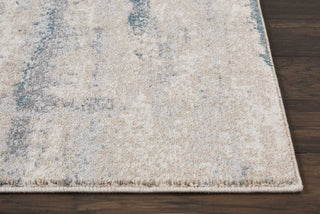 Nourison Maxell MAE17 Ivory/Teal Area Rug Corner 