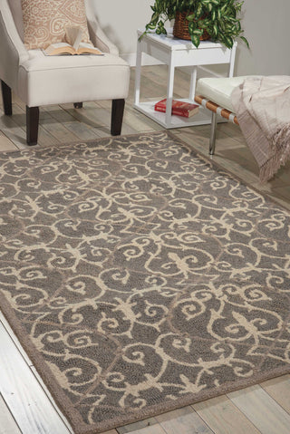 Nourison Marina MRN10 Silver Area Rug Room Image Feature