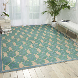 Nourison Marina MRN15 Aqua Area Rug Room Image Feature