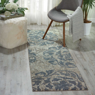 Nourison Maxell MAE10 Ivory/Blue Area Rug Room Image