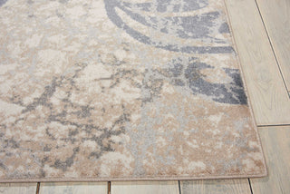 Nourison Maxell MAE10 Ivory/Blue Area Rug Detail Image