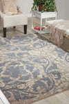 Nourison Maxell MAE10 Ivory/Blue Area Rug Room Image Feature