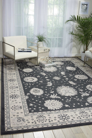 Nourison Maymana MYN03 Charcoal Area Rug Room Image Feature