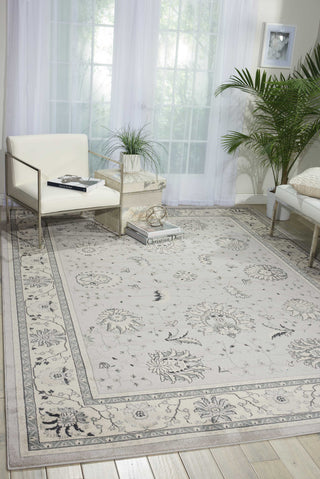 Nourison Maymana MYN03 Silver Area Rug Room Image Feature