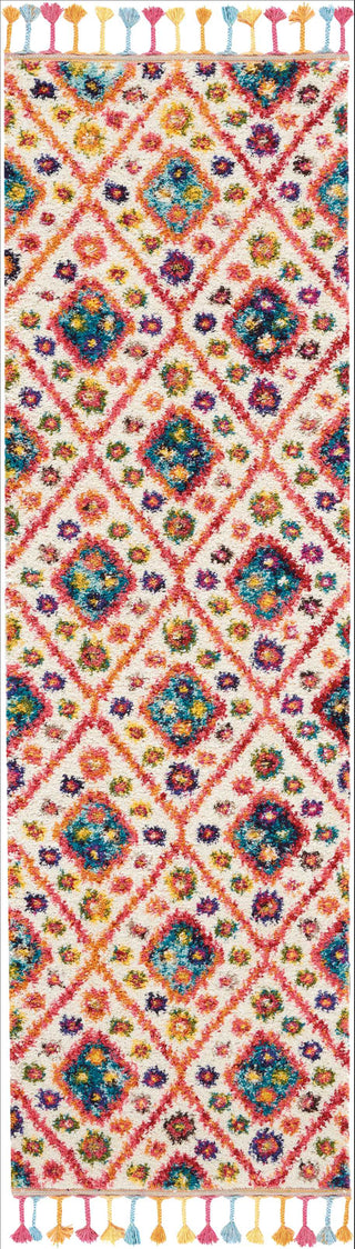 Nourison Moroccan Casbah MCB03 Ivory/Pink Area Rug 2'2'' X 6' Runner