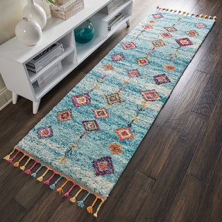 Nourison Moroccan Casbah MCB04 Aqua Area Rug Room Scene 3