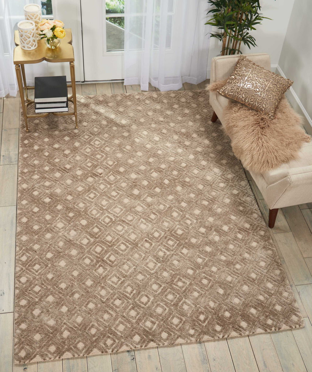 Nourison Modern Deco MDC02 Taupe Area Rug Room Image Feature