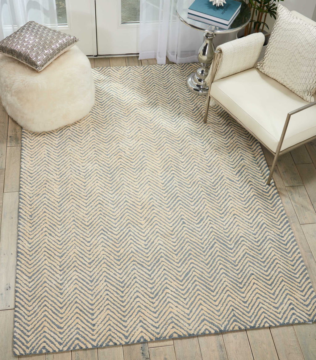 Nourison Modern Deco MDC03 LtBlue/Ivory Area Rug Room Image Feature