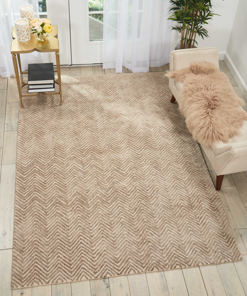 Nourison Modern Deco MDC03 Taupe Area Rug Room Image Feature