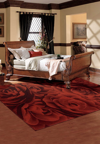 Nourison Moda MOD06 Crimson Area Rug Corner Image Feature