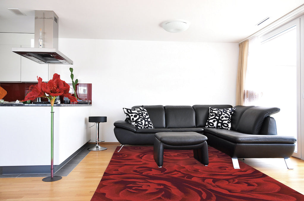 Nourison Moda MOD06 Crimson Area Rug 6' X 8' Living Space Shot Feature