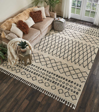 Nourison Moroccan Shag MRK02 Cream Area Rug Room Image