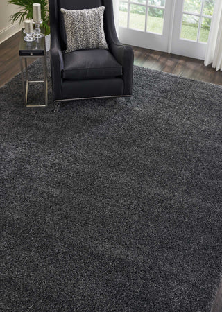 Nourison Malibu Shag MSG01 Dark Grey Area Rug Room Scene 2