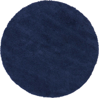 Nourison Malibu Shag MSG01 Navy Area Rug 4' X ROUND