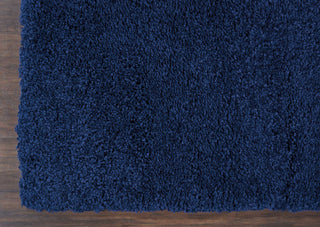 Nourison Malibu Shag MSG01 Navy Area Rug Corner Image