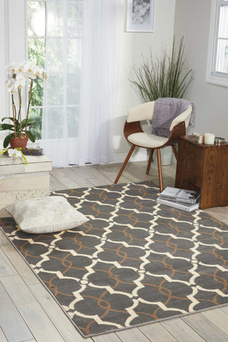 Nourison Nova NO104 Grey Area Rug Room Image Feature