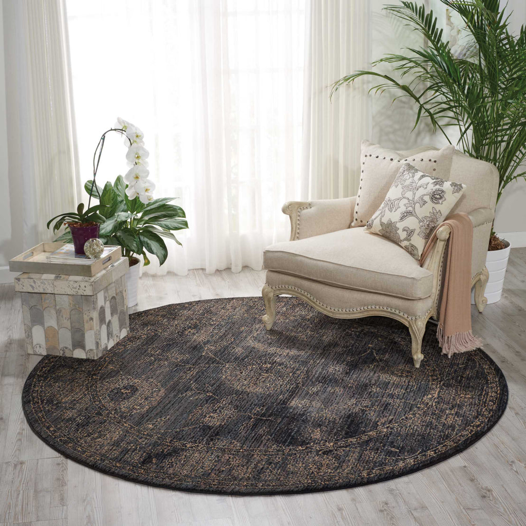 Nourison 2020 NR202 Charcoal Area Rug Room Image Feature