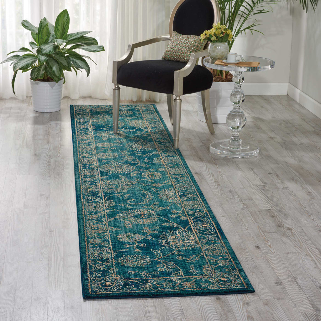 Nourison 2020 NR202 Teal Area Rug Room Image Feature