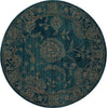 Nourison 2020 NR202 Teal Area Rug 5' X 5' Round