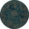 Nourison 2020 NR202 Teal Area Rug 5' X 5' Round