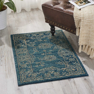 Nourison 2020 NR202 Teal Area Rug Room Image