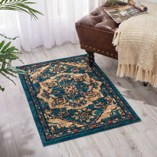 Nourison 2020 NR206 Teal Area Rug Room Image