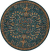 Nourison 2020 NR204 Teal Area Rug 5' X 5' Round