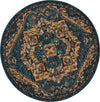 Nourison 2020 NR206 Teal Area Rug 5' X 5' Round