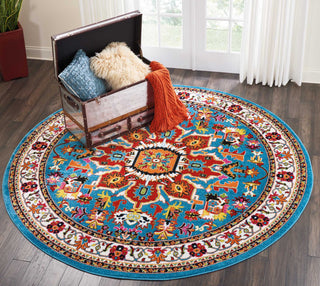 Nourison Oakdale OKD06 Blue Area Rug Room Image