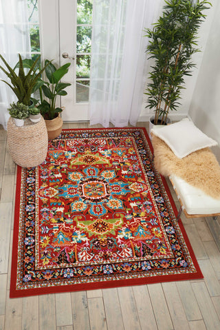 Nourison Oakdale OKD06 Red Area Rug Room Image Feature