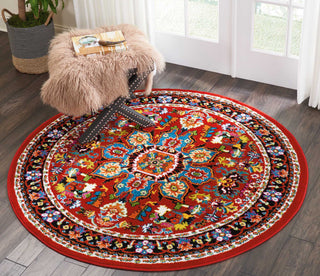 Nourison Oakdale OKD06 Red Area Rug Room Image