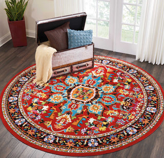 Nourison Oakdale OKD06 Red Area Rug Room Image