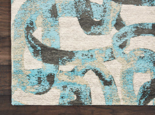 Nourison Studio Nyc Collection OM004 Midnight Teal Area Rug by Design Corner Image