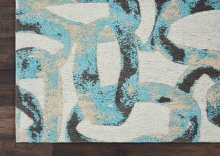 Nourison Studio Nyc Collection OM004 Midnight Teal Area Rug by Design Corner Image