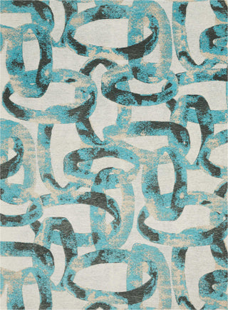 Nourison Studio Nyc Collection OM004 Midnight Teal Area Rug by Design