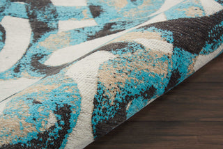 Nourison Studio Nyc Collection OM004 Midnight Teal Area Rug by Design Texture Image