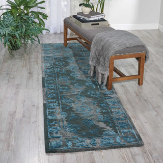 Nourison Opaline OPA12 Charcoal Blue Area Rug Room Image