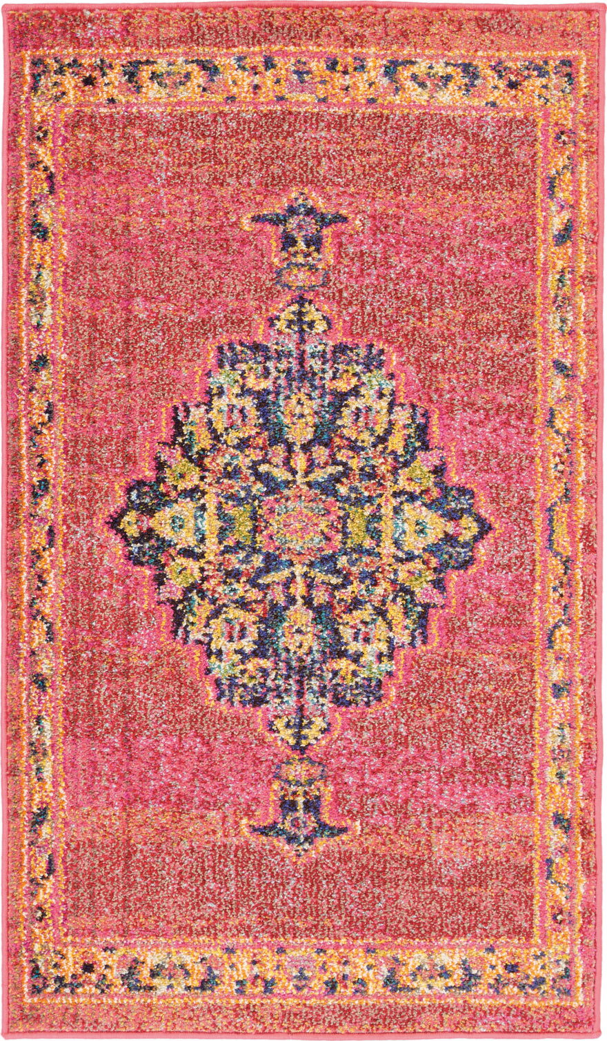 Nourison Passionate PST01 Pink/Flame Area Rug Main Image