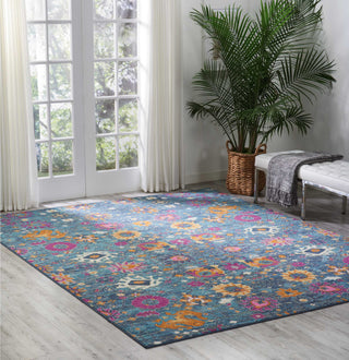 Nourison Passion PSN01 Denim Area Rug Room Image