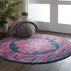 Nourison Passion PSN03 Blue Area Rug 5' Rnd
