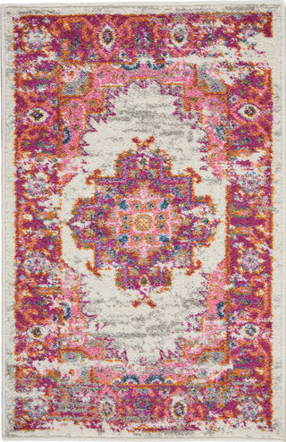 Nourison Passion PSN03 Ivory/Fushia Area Rug 22'' X 34''