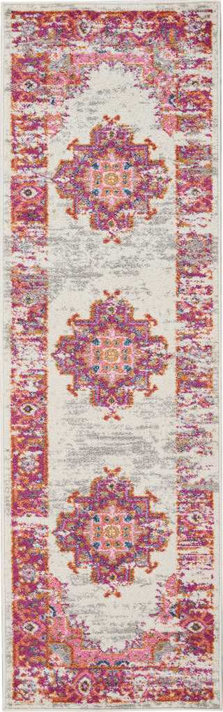 Nourison Passion PSN03 Ivory/Fushia Area Rug 1'10'' X 6' Runner