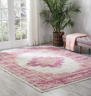 Nourison Passion PSN03 Ivory/Fushia Area Rug Room Image Feature