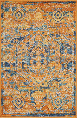 Nourison Passion PSN07 Teal/Sun Area Rug 22'' X 34''