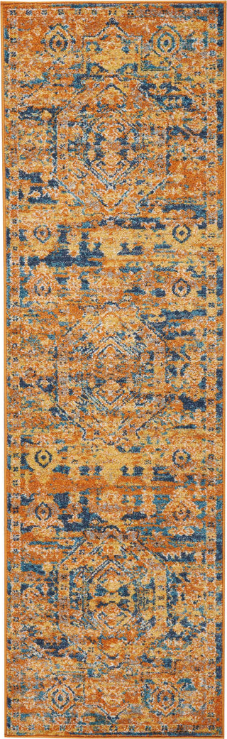 Nourison Passion PSN07 Teal/Sun Area Rug 2'2'' X 7'6'' Runner