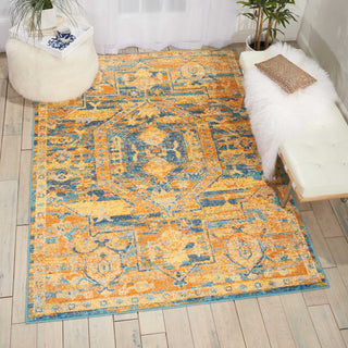 Nourison Passion PSN07 Teal/Sun Area Rug Room Image Feature